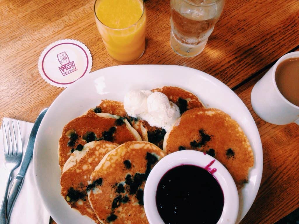 Gluten free blueberry pancakes