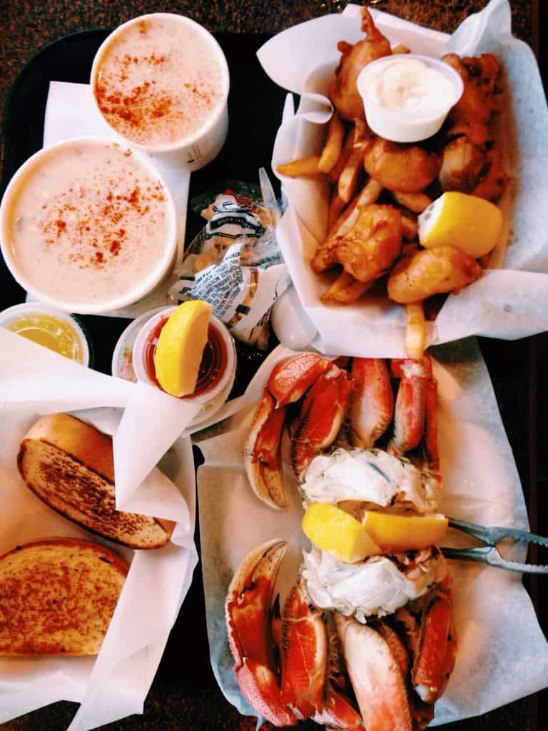 Seafood platter in Cannon Beach Oregon