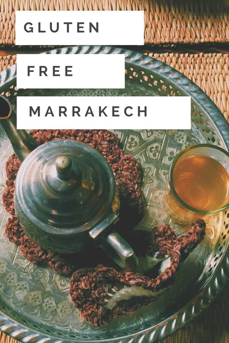 Traveling gluten free in Morocco may seem intimidating, with a language and cultural barrier and unfamiliar food. Follow my tips for eating gluten free in Morocco and have a stress free, tasty, and safe experience! Includes safe gluten free dishes, gluten free restaurants, and the best gluten free hotel in Marrakech. #glutenfree #glutenfreetravel #glutenfreemorocco #morocco #marrakech