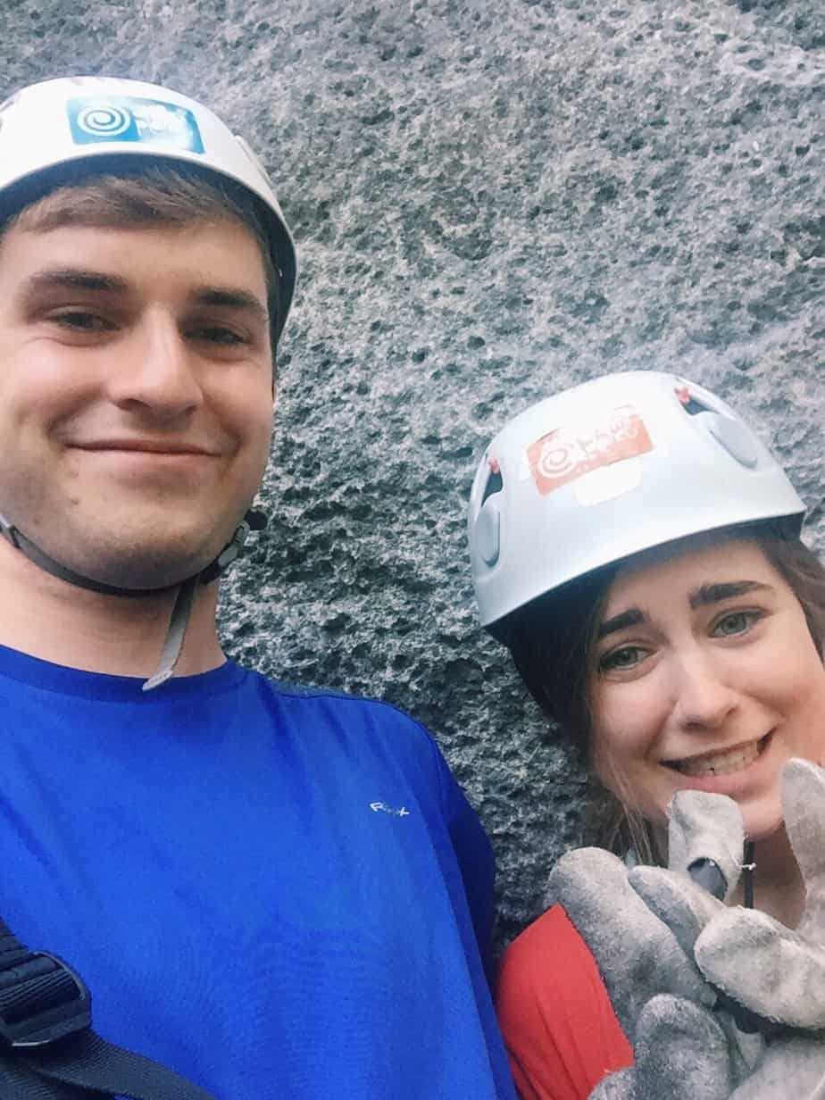 A terrified selfie waiting in line for the first zip wire. You can't go to Slovenia without ziplining with Aktivni Planet in Europe's biggest zipline park. Ziplining in Slovenia is unlike anything else.