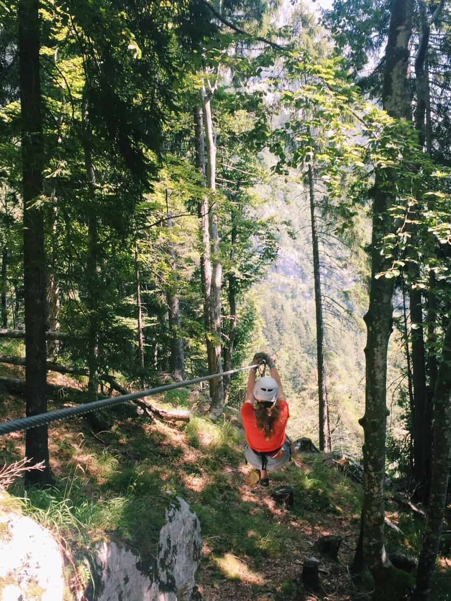 Me beginning the zipline course into the trees. You can't go to Slovenia without ziplining with Aktivni Planet in Europe's biggest zipline park. Ziplining in Slovenia is unlike anything else.