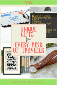 Unique gifts for every kind of traveler in 2017 can be hard to find! Here is you exhaustive list from Etsy to Amazon to charitable gifts for travelers.