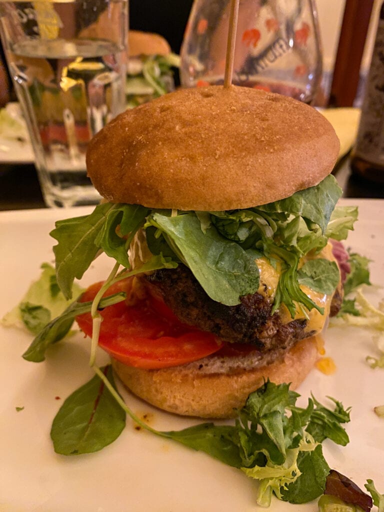 Gluten free burger at Monkey's in Budapest