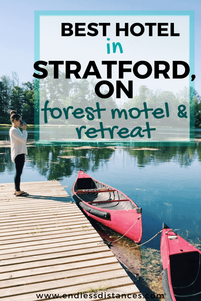 Looking for hotels in Stratford Ontario for your visit to the Stratford Festival? Forest Motel & Woodland Retreat is the most peaceful and unique of hotels in Stratford Ontario, located five minutes from downtown on 32 acres of woodland, offering hot tubs, breakfast, and more! #stratfordcanada #stratfordontario #stratford #forestmotel #stratfordhotels #travel #canada #ontario #stratfordfestival