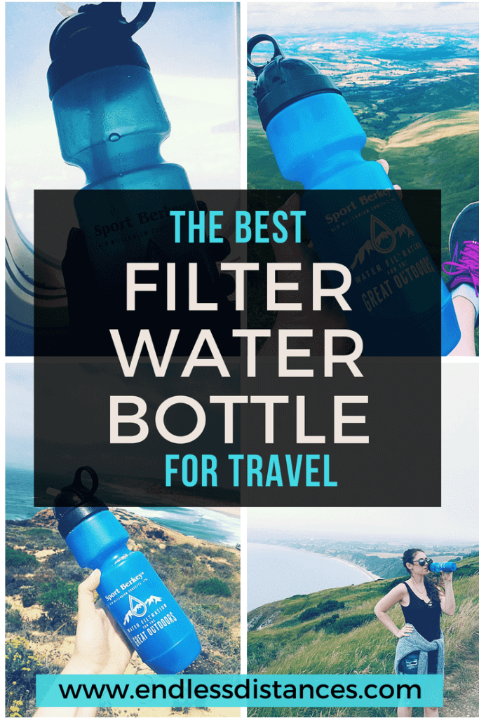 Every travel needs to invest in a travel filter water bottle. Here is your guide to travel filter water bottles, why travelers need one, and the best brand that filters out 99.9% of contaminants! #travel #travelwaterbottle #berkey #berkeyfilters #travelgear #travelfilterwaterbottle