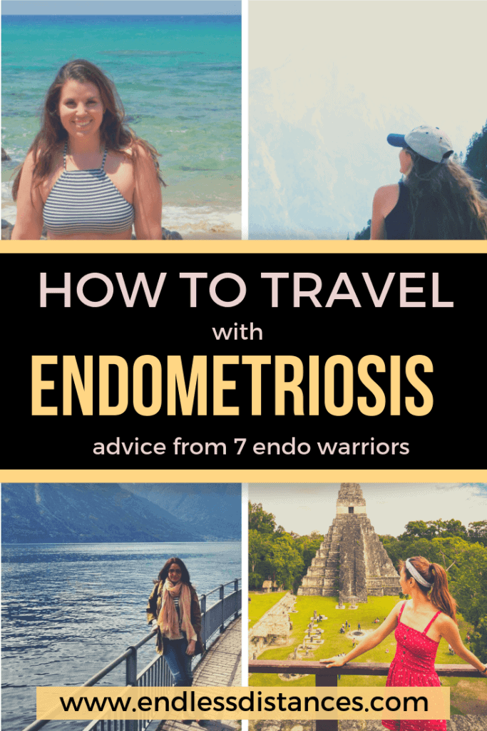 Traveling with Endometriosis can seem near impossible. Here, six endo warriors share their advice on traveling with endometriosis and how you can too! #endometriosis #travelingwithendometriosis #endowarriors #endometriosistravel #chronicillnesstravel