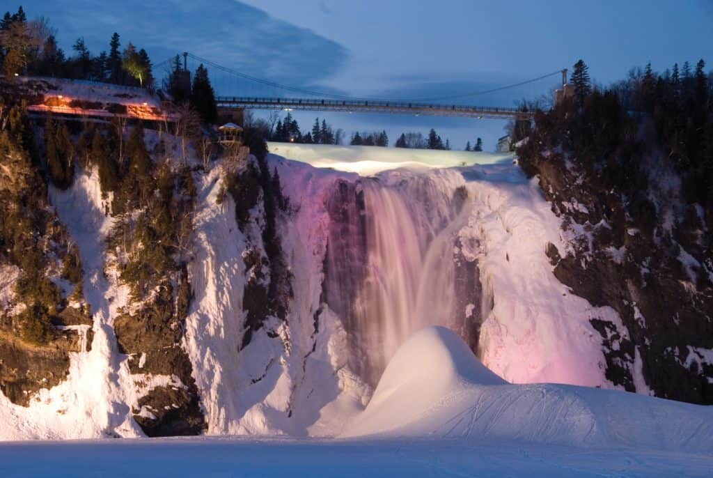 The stunning Montmorency Falls in winter. 