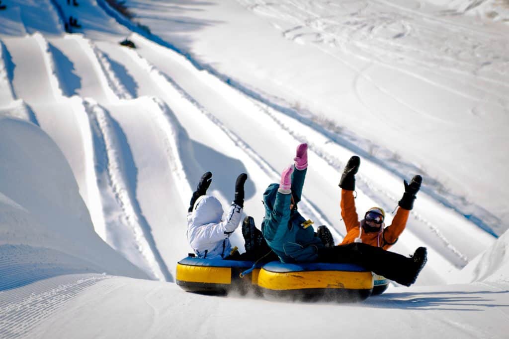 Snow tubing at the Village Vacances Valcartier. A great way to spend winter in Quebec City, starting in December! 