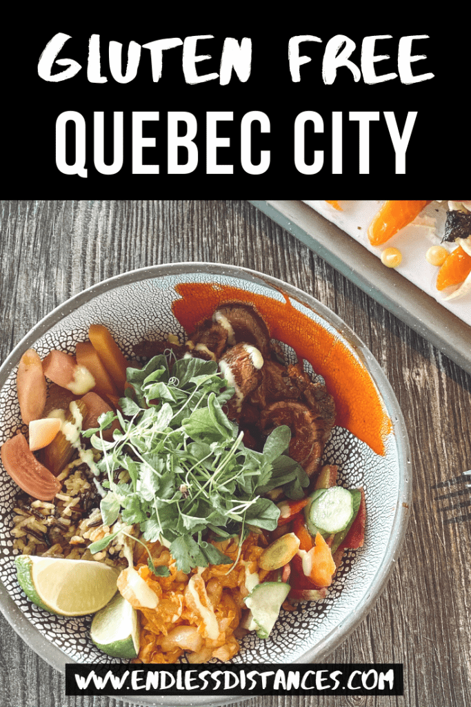 Heading to Quebec City and looking for the best (and safest) gluten free restaurants? Here is your complete gluten free Quebec City guide. #glutenfreequebeccity #quebeccity #glutenfreequebec