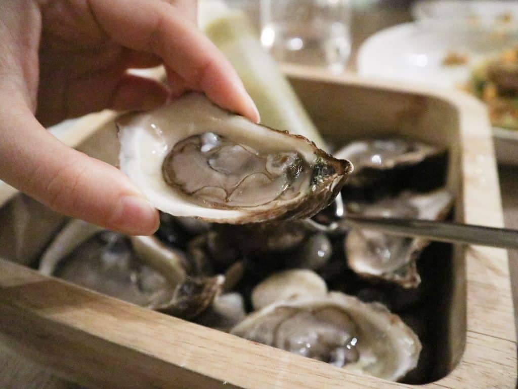 Oysters served at Bistro L'Orygine in Quebec City.