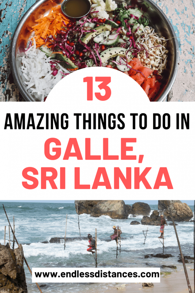 A complete guide to places to visit in Galle, Sri Lanka. Includes 13 amazing things to do in Galle from stilt fishing, bike tours, restaurants, and more. #gallesrilanka #thingstodoingalle #thingstodoingallesrilanka