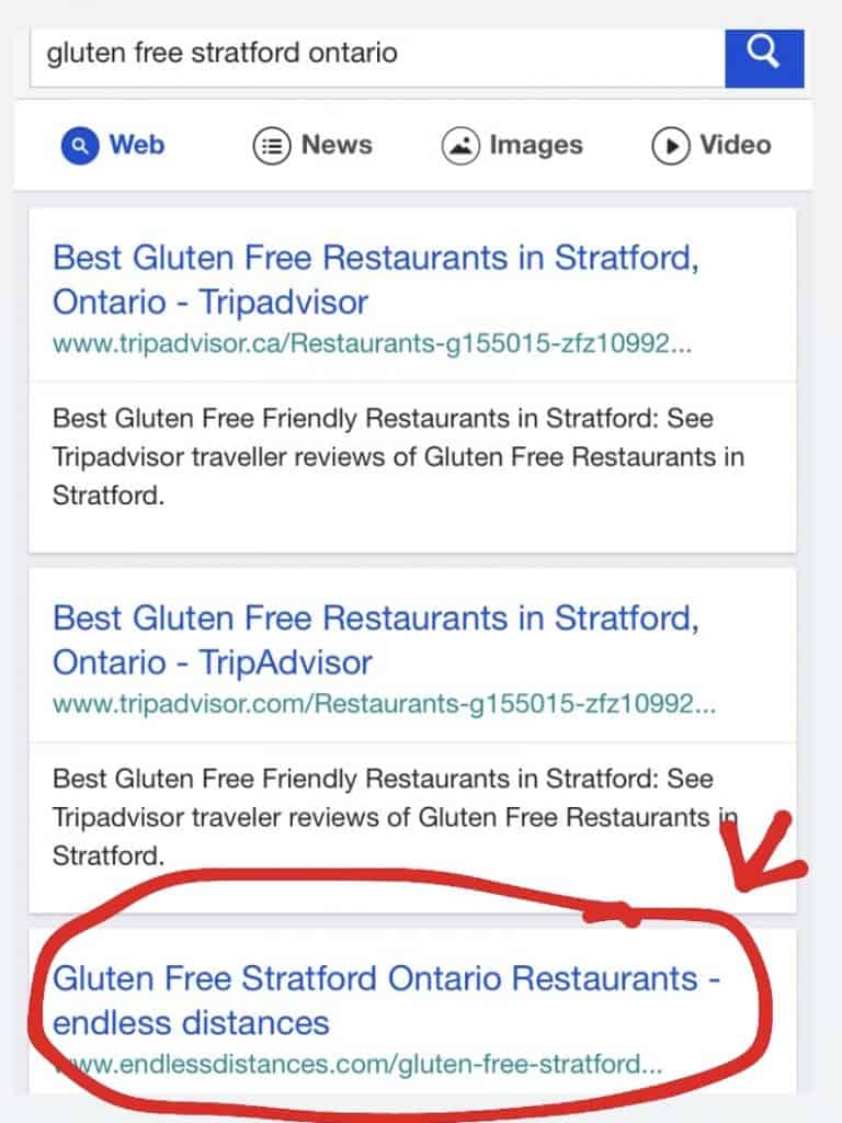 Search for gluten free stratford