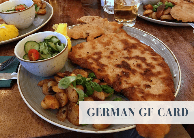 german gluten free translation card