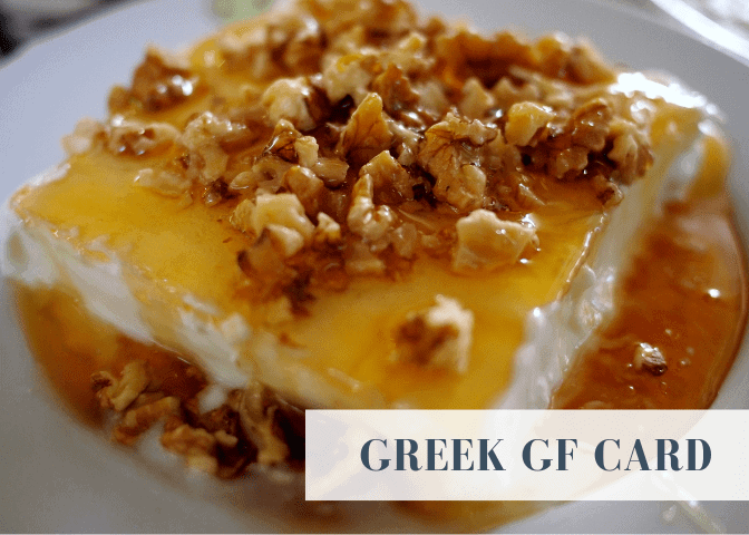 greek gluten free translation card