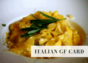 Italian gluten free card