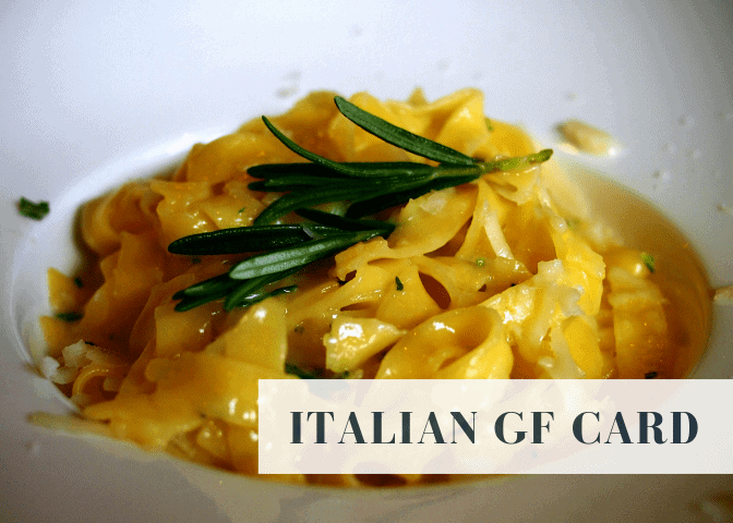 Italian celiac travel card