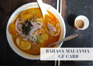 Bahasa Malaysian gluten free travel card