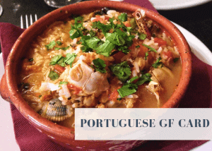 Portugal gluten free translation card