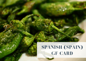 Spanish gluten free card