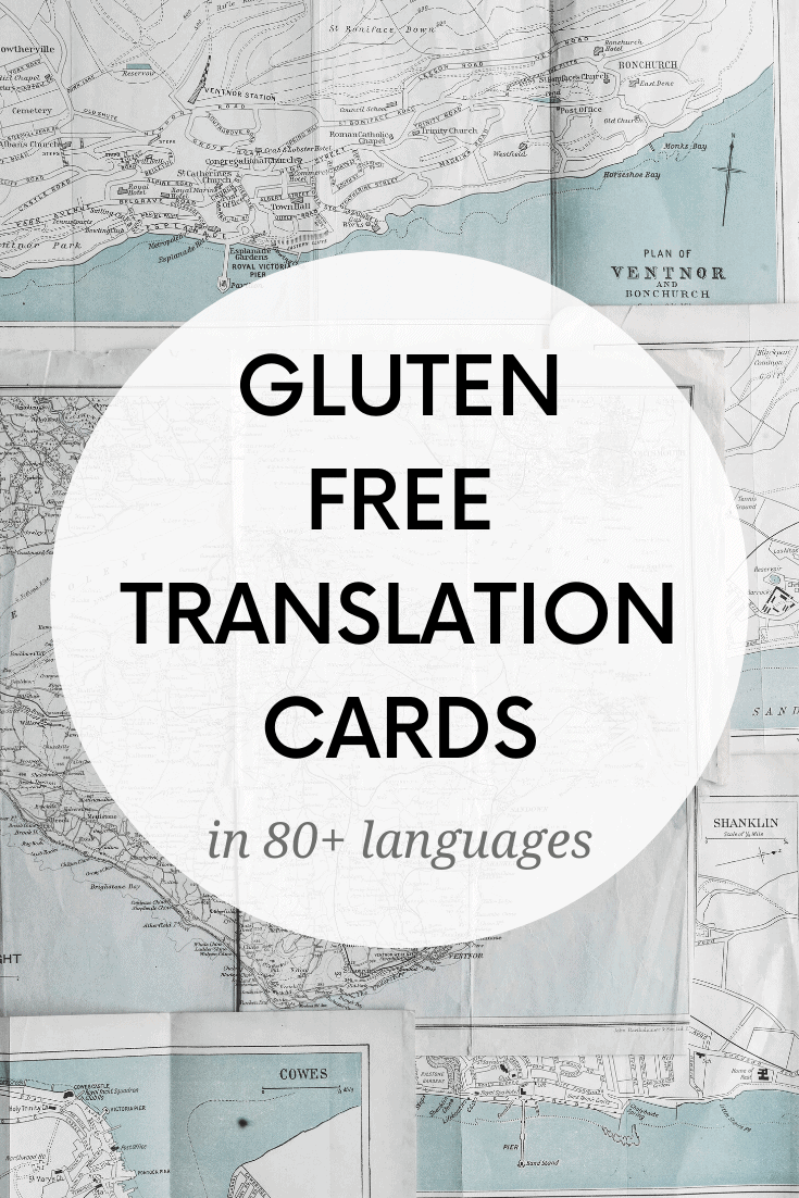 Gluten free travel just got easier! This resource list includes gluten free translation card options in 80+ languages. Each one is celiac safe. Gluten free translation card | gluten free travel | gluten free | food allergy | allergy | celiac | celiac travel | gluten free travel card | gluten free restaurant card | #glutenfreetravel #glutenfreetranslationcard #gluten #travel #allergy #celiac #celiactravel