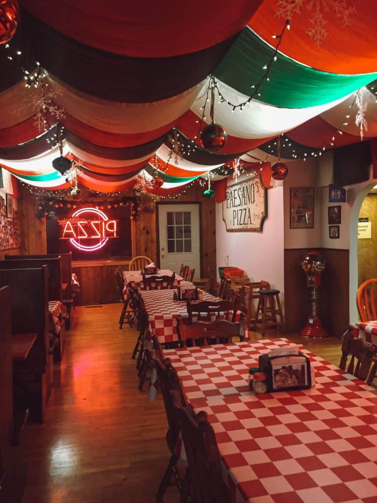 Paesano's Pizza interior in Traverse City Michigan.