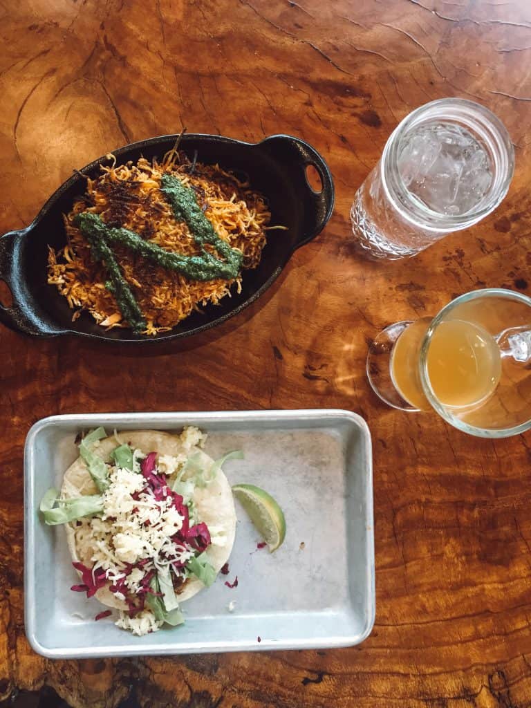 Gluten free lunch at Taproot Cider House in Traverse City.