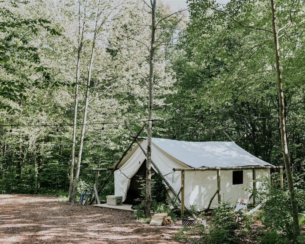 The most gorgeous bell tent at luxury glamping experience Fields of Michigan