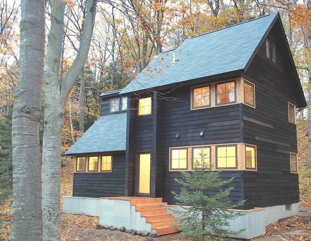 Romantic cabin in Michigan woods.