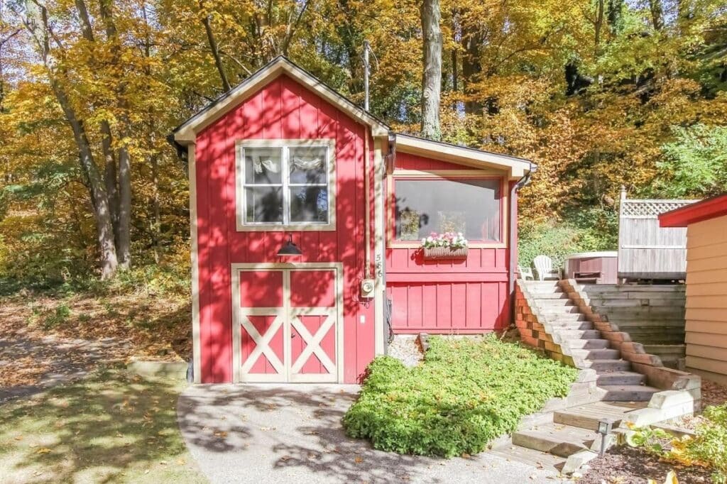 Cute wooden Michigan cabin.