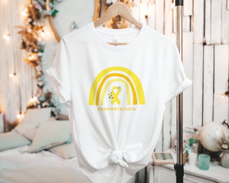 endometriosis awareness shirts yellow ribbon