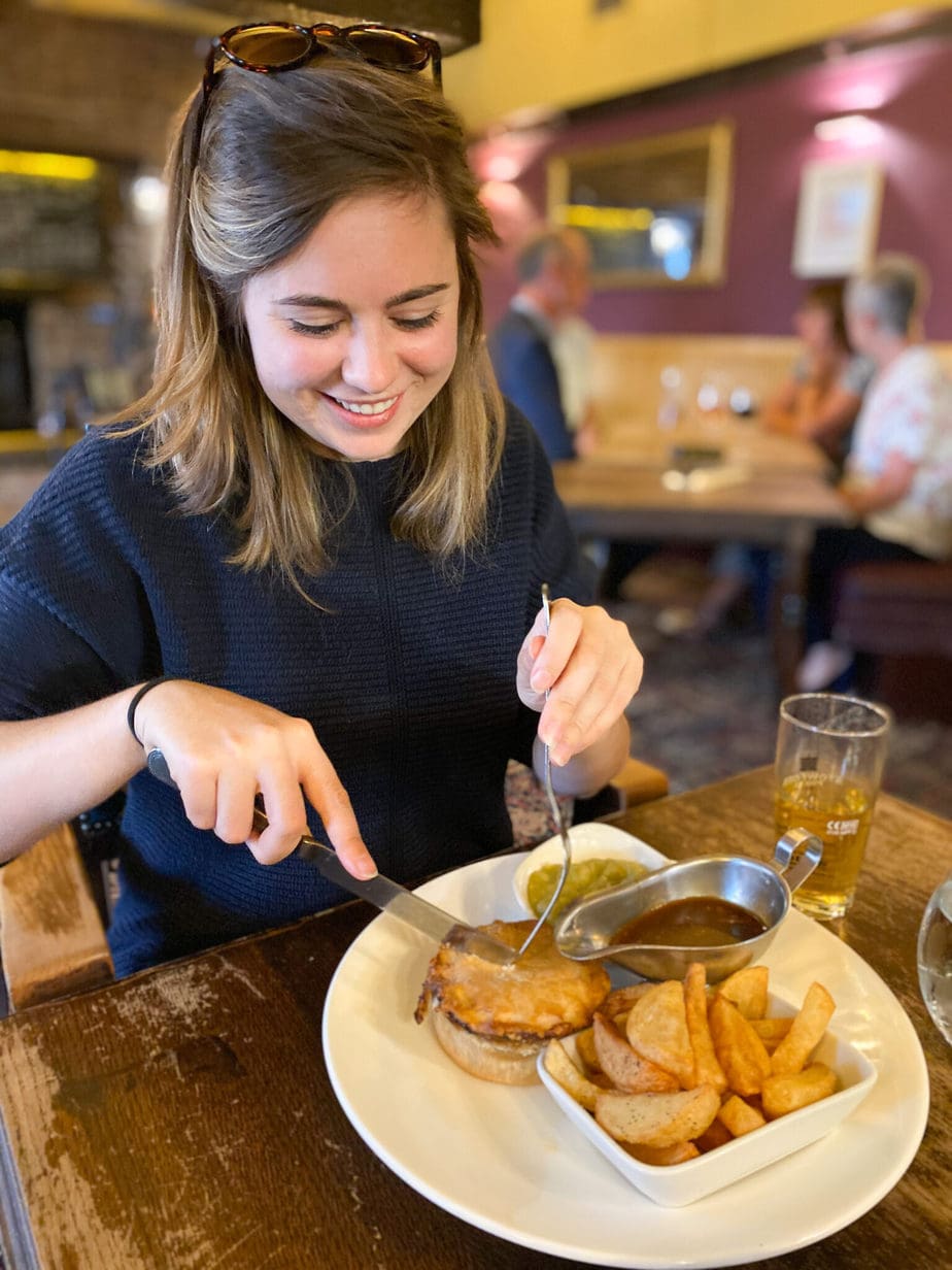 gluten free peak district - pie at the angel pub