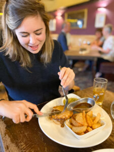 gluten free peak district - pie at the angel pub