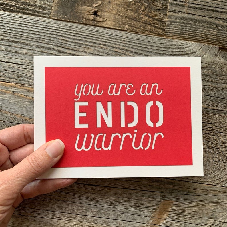 you are an endo warrior red and white card