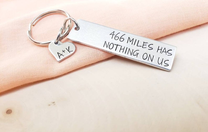 long distance relationship miles keychain