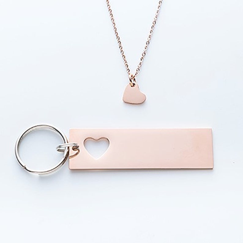 long distance relationship gift ideas necklace and keychain set