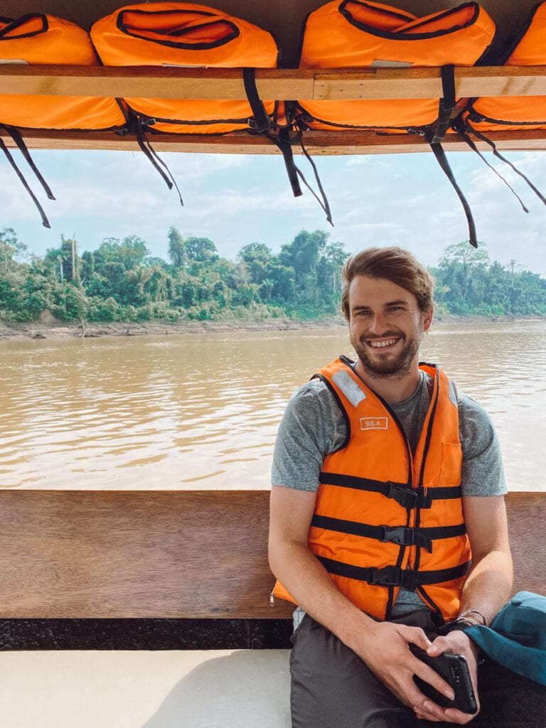 On the boat to Inkaterra Reserva Amazonica