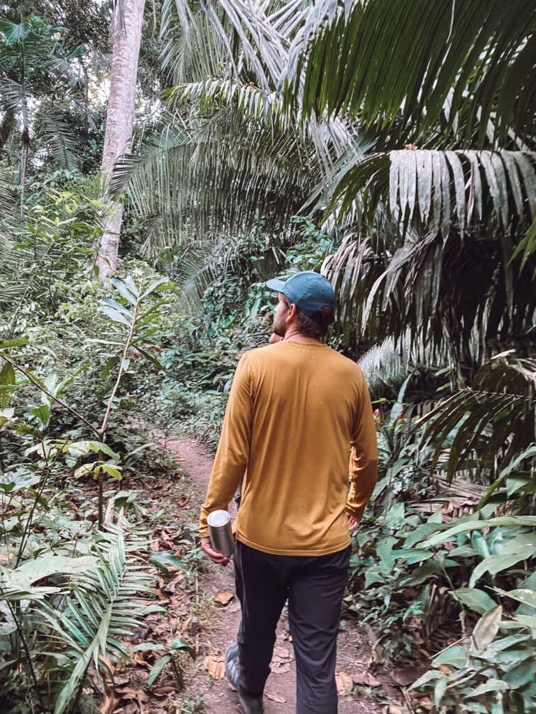 Walking through the jungle in Peru around Inkaterra Reserva Amazonica