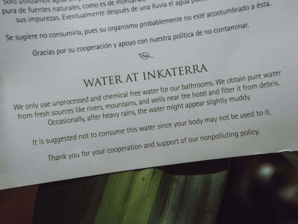 Water sustainability and eco friendly initiatives at Inkaterra Reserva Amazonica