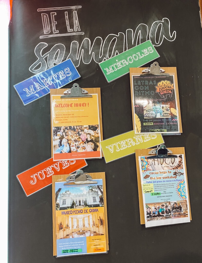 peruwayna spanish school in lima peru activities board