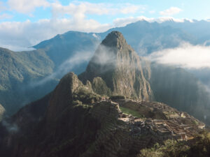 Cloud wisps over Machu Picchu