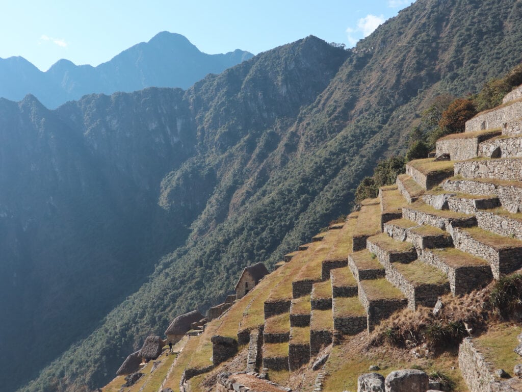 Stone stairs at Machu Picchu in Peru