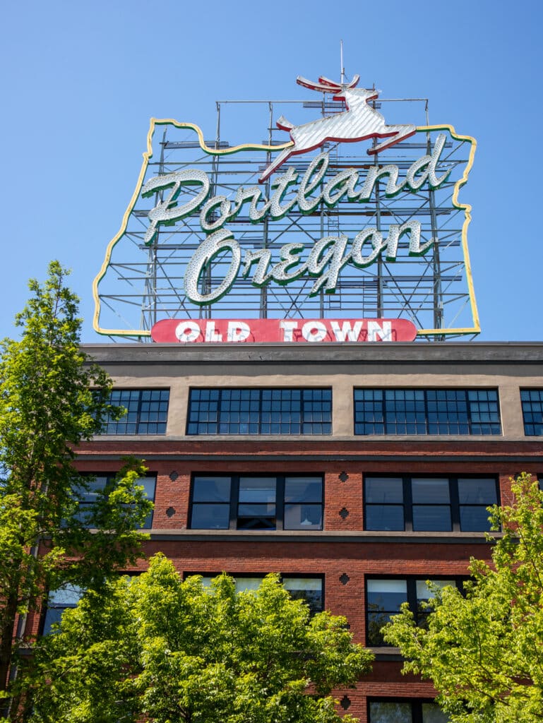 portland oregon sign in old town