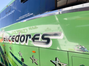 Vencedores green bus from Quito to Tulcan