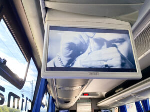 television screen on a bus in Ecuador