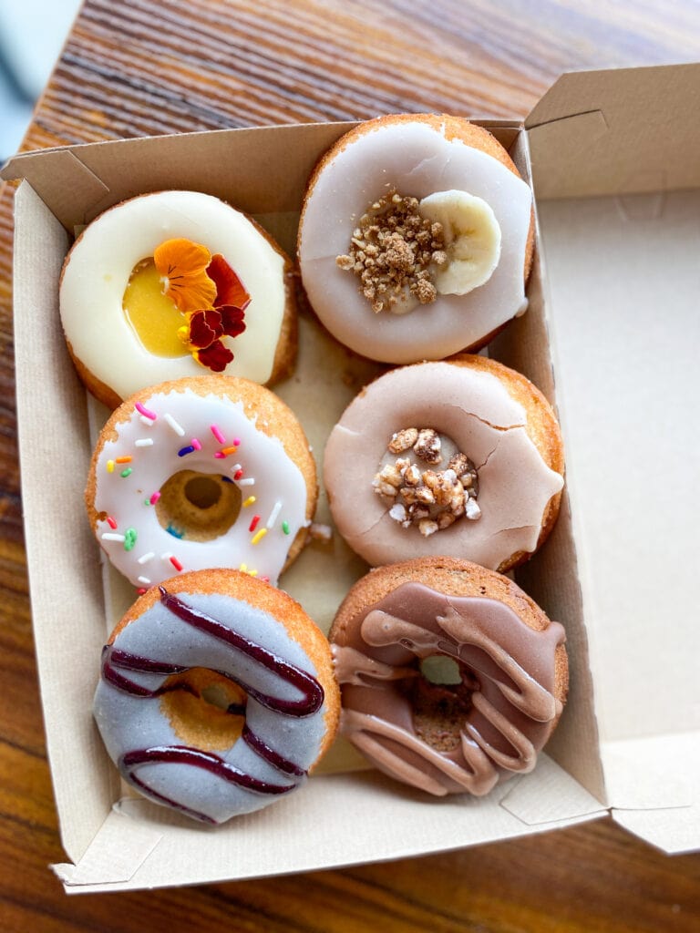 six gluten free donuts from mikiko mochi donuts in portland oregon