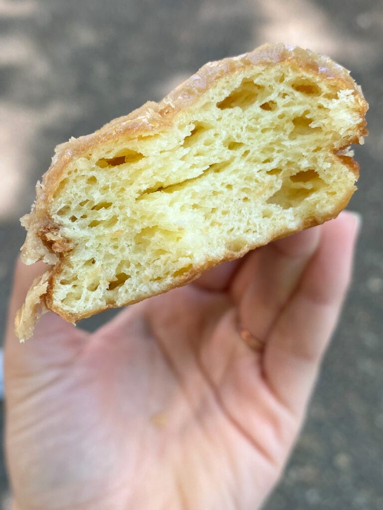 the inside dough of a gluten free pastry in portland oregon