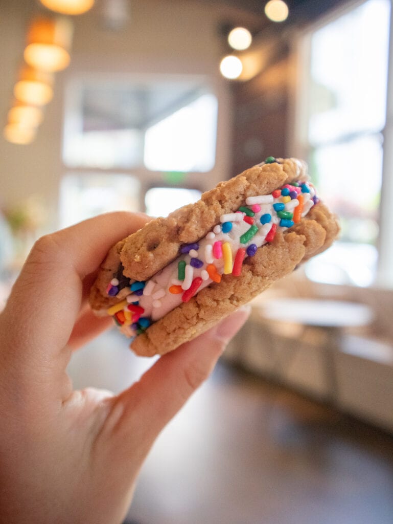 gluten free portland oregon bakery chocolate chip cookie sandwich