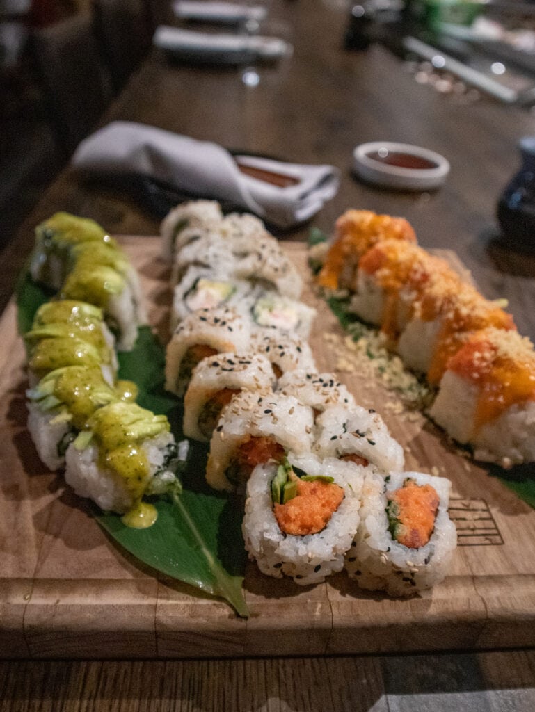 gluten free sushi platter from bamboo sushi in portland