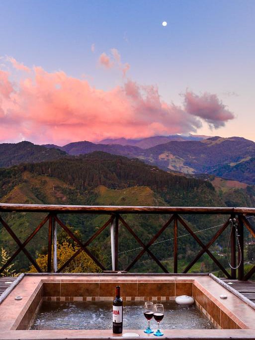Sunset at KAWA Mountain Retreat in Salento Colombia