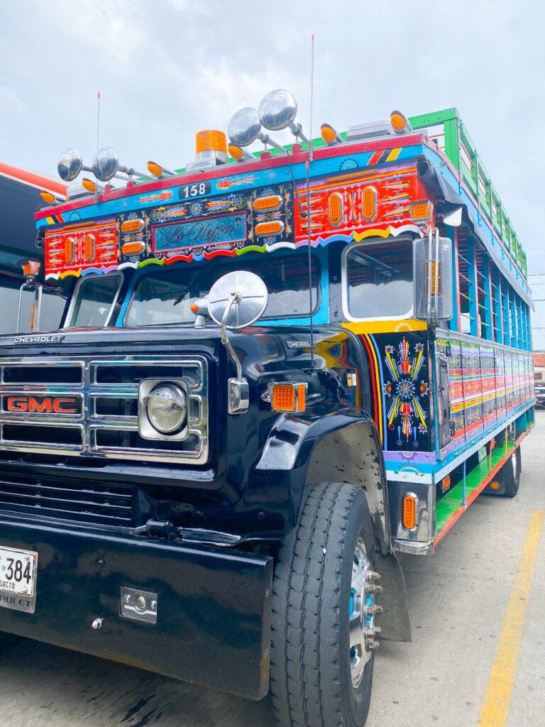 Colorful chiva bus in Colombia.